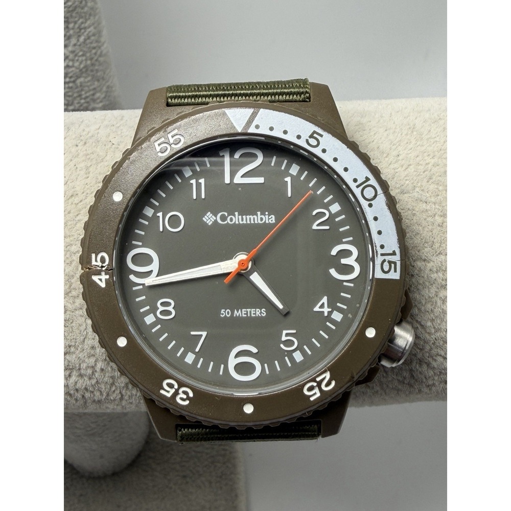 Columbia CSS12-003 New‎ Battery Mens Watch 44MM 8" Green Nylon Band